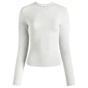 Adanola grey cotton long sleeve top